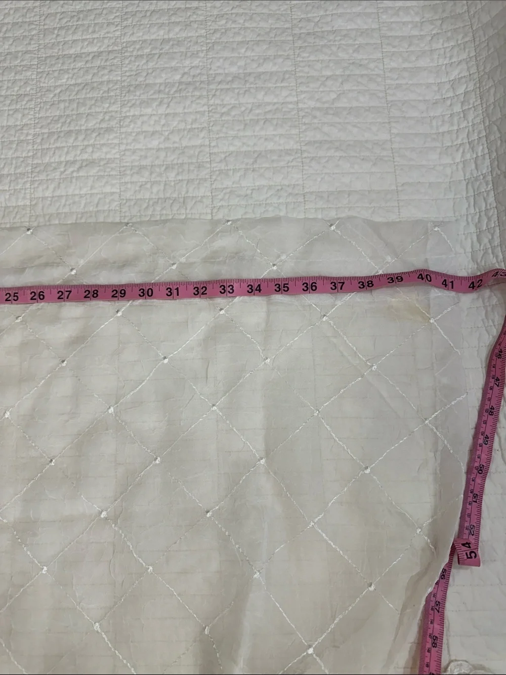 Vintage Sheer Lace Curtain Panels Set of 2 Scalloped Embroidered Cream 40x87